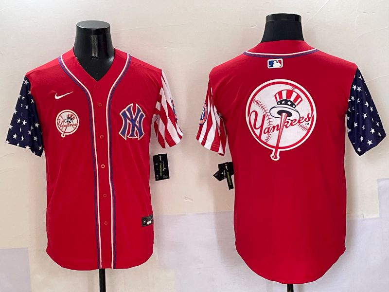 Men New York Yankees Blank Red a generation of national flags Jointly Name 2025 Nike MLB Jersey style 41